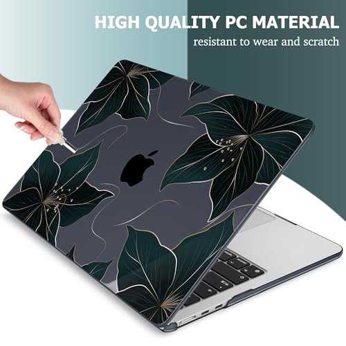Mektron Designed for 2025/2024/2023 MacBook Air 15 INCH M4 A3241 /M3 A3114 /M2 A2941 Case, Printed Plastic Hard Shell Cover with 15.3" Liquid Retina Display Touch ID, Floral C218 - color: Floral C218