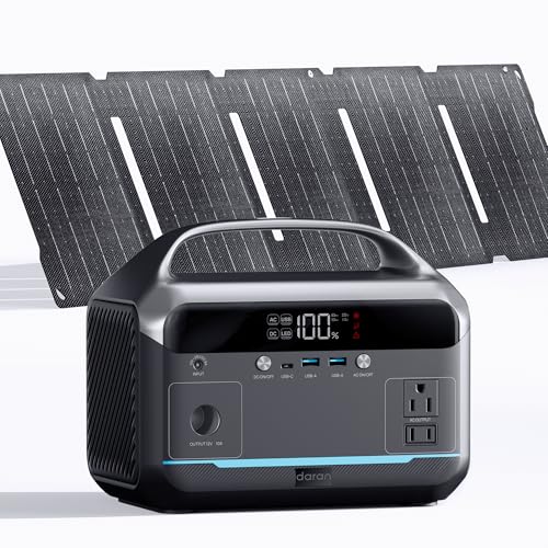 Portable Power Station 350W with 40W Foldable Solar Panel, 288Wh LiFePO4 Battery Solar Generator,110V/600W Surge Backup,Outdoor Power Bank for Hurricane Emergency,RV,Camping,Laptops,Off-Grid living - color: Black