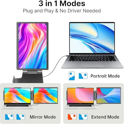 14 inch Portable Monitor FHD 1200P, 14" 1200P Laptop Screen Extender 1920x1200p, 16:10, IPS, HDR, Mini HDMI, USB-C & USB-A