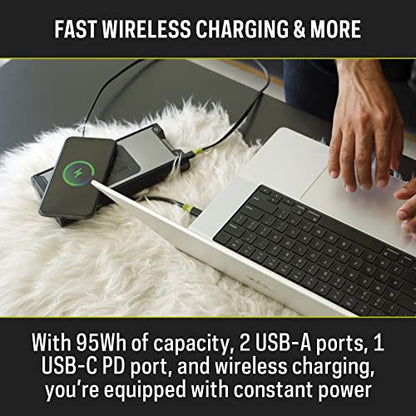 Goal Zero Sherpa 100PD Wireless Portable Power Bank 100W USB-C Power Delivery 25600mAh (4th Generation) - size: Sherpa 100 PD