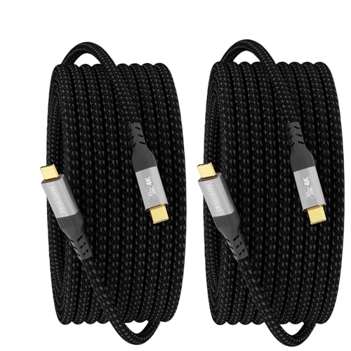 2-Pack 16.5FT long usb-c cables,20Gbps Data Charging Cable,100W USB 3.2 Gen 2 High Speed, 4K Video Monitor Cord, USBC Display Cable for Type-C Devices,usb c cord Compatible with Thunderbolt 4/3 - size: 16.5FT+16.5FT