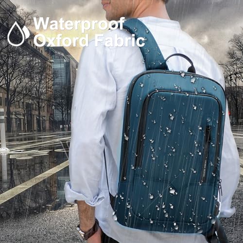 hk Backpack for Men Business Slim Laptop Bag | Anti Theft Travel Backpacks 15.6 Inch Laptop Water Resistant Computer Bag for Work Office College, Blue
