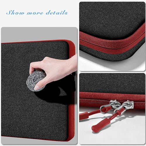 Hseok Laptop Case 13.3 14 inch Sleeve with Additional Case Compatible with MacBook Pro/Neo 14 inch M5/M4/M3/M2/M1 All Model of 13.3 Inch Mac Air/Pro, XPS 13 14 and More 13.3"-14" Notebooks,Bk-red - color: Black-red