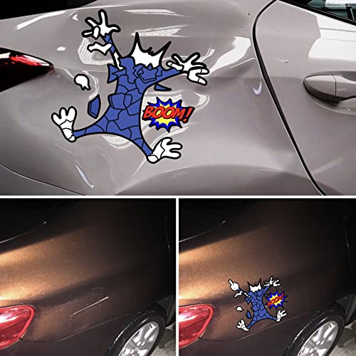 Scratch and Dent Fix Car Stickers, Funny Cartoon Cat Splash Into Pieces, Bumper Stickers for Jeep, Van, Auto, Truck, Motorcycle, Laptop, Skateboard, Wall, Window Decals Band-Aid Stickers - color: Tom-m