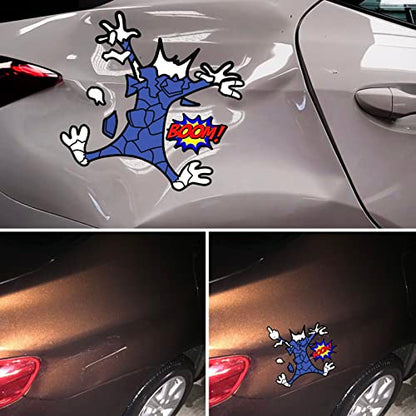 Scratch and Dent Fix Car Stickers, Funny Cartoon Cat Splash Into Pieces, Bumper Stickers for Jeep, Van, Auto, Truck, Motorcycle, Laptop, Skateboard, Wall, Window Decals Band-Aid Stickers - color: Tom-m