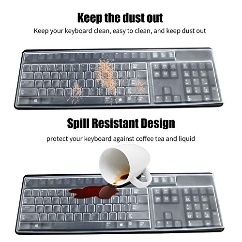 BronaGrand 2 Pack Clear Desktop Computer Keyboard Protection Skin Protector Cover for PC 104/107 Keys Standard Keyboard