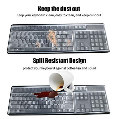 BronaGrand 2 Pack Clear Desktop Computer Keyboard Protection Skin Protector Cover for PC 104/107 Keys Standard Keyboard