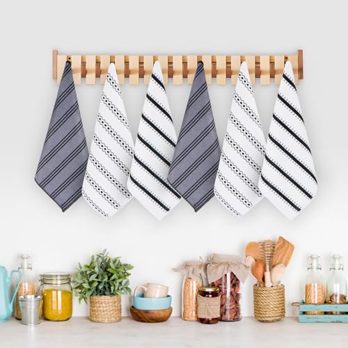 HOMEXCEL Microfiber Cleaning Cloth, Kitchen Towels 12 Pack, Lint Free, Scratch-Free, Highly Absorbent, Reusable Dish Towels for Kitchen and Household - color: White/Grey