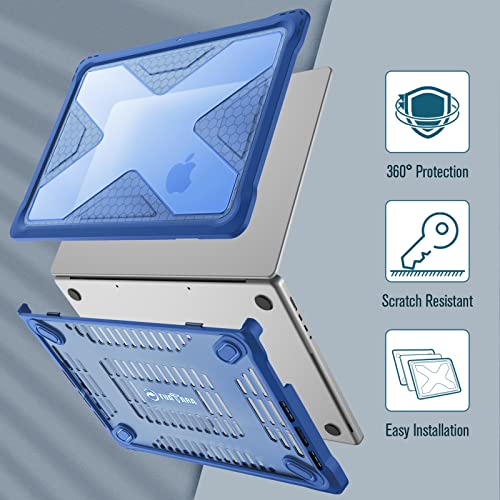 Fintie Case for MacBook Pro 14 Inch A3426 A3427 A3434 A3401 A3185 A3112 A2992 A2918 A2779 A2442 with M5 M4 M3 M2 M1 Chip (2021-2026) - Heavy Duty Rugged Hard Shell Cover, Blue - color: Blue