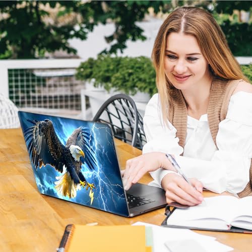 Laptop Skin Sticker Decal, Universal Reusable Vinyl Laptop Cover for 12" 13" 13.3" 14" 15" 15.4" 15.6" Notebook PC, Waterproof Scratch-Resistant with 2 Wrist Pads, Easy to Apply & Remove,Eagle - color: Eagle