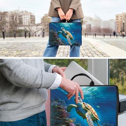 Laptop Bag,14 15 15.6 inch Laptop Case Sleeve,Computer Case Sleeve for Laptop with Handle for Women Men,Laptop Carrying Case for MacBook,Dell,Lenovo,Notebook Computer,Cute Sea Turtle - color: Cute Sea Turtle