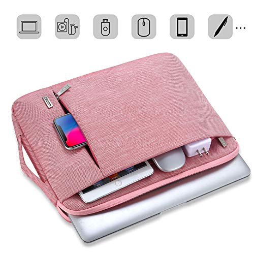LANDICI 360°Protective Laptop Sleeve 15.6 Inch for MacBook Pro 16 M2/M1, MacBook Air 15,Computer Cover Bag,15-16" HP Dell Asus Lenovo Laptop, Pink - color: Pink, size: 15-16 Inch