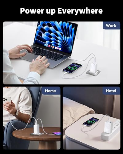 65W GaN Charger,3-Port USB C Charger,Wall Compact Foldable Fast Charger for iPhone 17 Pro Max/17 Pro/17 Air,16 Pro/16e Series, iPad, Samsung Galaxy S26/S25(White) - color: 1White Orca