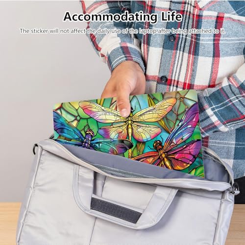 Universal Laptop Skin Sticker with 2 Wrist Pad Skins, Waterproof Scratch Resistant Vinyl Laptop Cover Decal, Cut to Fit for 11–15.6 Inch MacBook HP Dell Lenovo, Color Dragonfly - color: Color Dragonfly