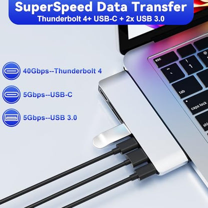 Surface Laptop 7 USB Hub Docking Station, Surface Laptop 2024 Accessories with 4K HDMI, USB-C Thunerbolt 4 (8K Display+40G Data+100W Charging), 2 USB 3.0, USB-C, SD/TF, hub for Surface Laptop 7 (2024) - color: For Surface Laptop 7