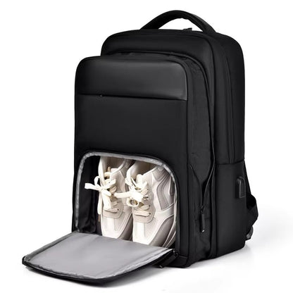 Black Business Laptop Backpack Waterproof Travel Backpack with USB Charging Port for 15.6 Inch Laptops for Men Women Professional Backpack