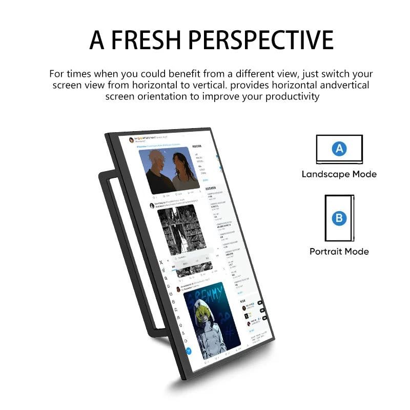 cjc 18.5" FHD Portable Touch Screen Monitor with Kickstand - USB C HDMI External Travel Display for Laptop, Phone, Gaming Console, Second Screen (18.5” 120Hz) - size: 18.5” 120Hz