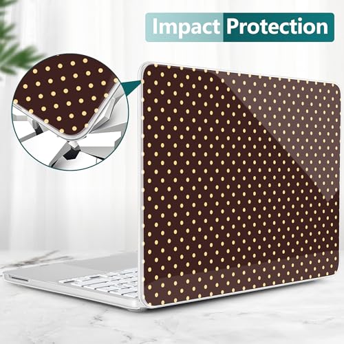 for MacBook Neo 13 Inch Case 2026 (Model A3404, A18 Pro chip), Stylish Pattern Protective Hard Shell with Screen Protector, Keyboard Cover & USB-C Adapter - Brown Polka Dots - color: Brown Polka Dots