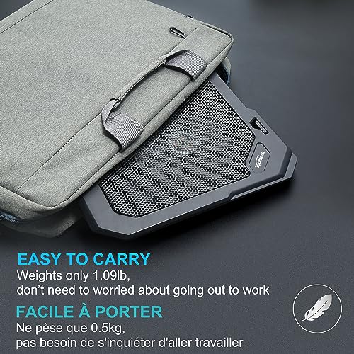 TopMate C302 Laptop Cooling Pad Ultra Slim Notebook Cooler, Laptop Fan Cooling Stand with 2 Quiet Big Fans Blue LED Light, Chill Mat with Built-in USB Cable Plug and Play, for 10-15.6 Inch Laptops
