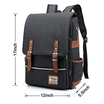 Unisex Professional Slim Business Laptop Backpack, Feskin Fashion Casual Durable Travel Rucksack Daypack (Waterproof Dustproof) with Tear Resistant Design for Macbook, Tablet - Dark Grey - color: Dark Grey