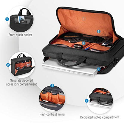 EVERKI Advance Laptop Briefcase 18.4 Inch - Business Briefcase for Men & Women, Ideal Lap Top Computer Bag for Travel, Heavy Duty Laptop Bag, Lap Top Messenger Carrying Case, (EKB407NCH18) Black - size: 18.4-Inch