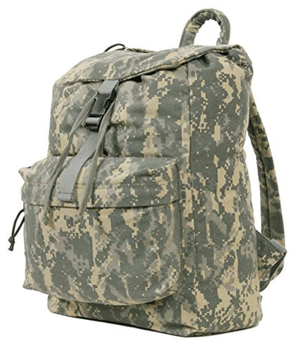 Rothco Canvas Daypack – Heavy-Duty Cotton Canvas Backpack for Hiking, Camping, Traveling, and Daily Use – 34L Capacity - color: Acu Digital Camo