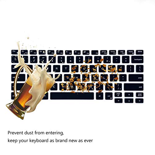 2Pcs Keyboard Cover for Dell Latitude 5400 5401 5411 7400 14 Inch with Pointing Laptop |Dell Latitude 14 US Layout Keyboard Protective Cover Skin (Black+Clear) - color: Black+Clear