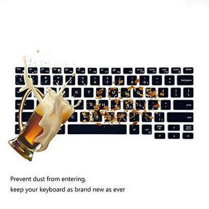 2Pcs Keyboard Cover for Dell Latitude 5400 5401 5411 7400 14 Inch with Pointing Laptop |Dell Latitude 14 US Layout Keyboard Protective Cover Skin (Black+Clear) - color: Black+Clear