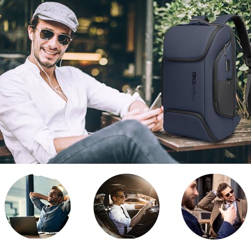 BANGE Business Laptop Smart backpack Can Hold 15.6 Inch Laptop Commute Backpack Carry on bag for men and women (Blue) - color: Blue