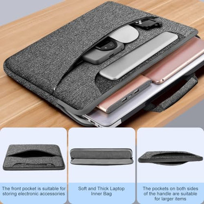 Laptop Case 15.6 inch Shoulder Bag, Durable Shockproof Protective Computer Carrying Briefcase with Multi-Pockets and Strap Compatible with Most 15.6 inch Notebooks,Dark gray - color: Dark Gray, size: 15.6"