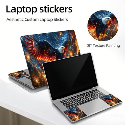 Universal Laptop Skin Sticker Decal, 12"-15.6" Aesthetic Vinyl Wrap, Bald Eagle Flying Galaxy Waterproof Notebook Cover Art Protector for MacBook HP Dell Lenovo, Fits 13" 14" 15" 15.6" - color: Bald Eagle Flying Galaxy