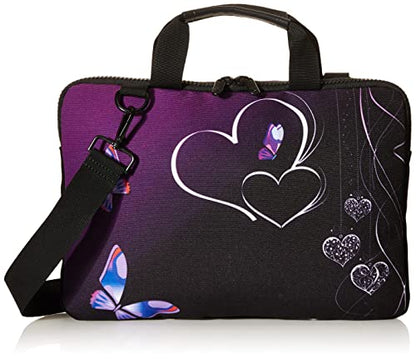 iColor Purple Butterflies Canvas Laptop Carrying Shoulder Sleeve Case Protective Bag Briefcase Fits 11.6 12 12.9 13 13.3 Inches Laptop Ultrabook Netbook CSH-05 - color: Csh-05