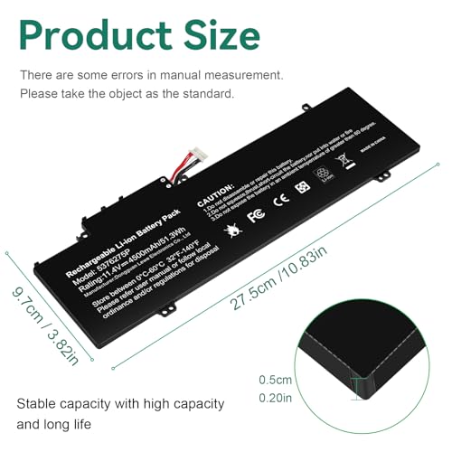 Futurebatt 5376275P Laptop Battery Replacement for Gateway GWTN141-10BK GWTN141-4 GWTN156-5BL GWTN141-2BL GWTN156-5BL UTL-509068-3S NV-509067-3S Series UTL-509068-3S NV-509067-3S - size: 5376275P 12.20, 4.92, 0.94in