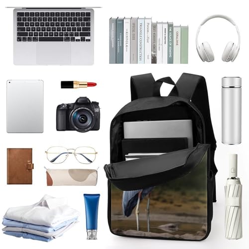17 Inch Heron Laptop Backpack for Men Women Waterproof Lightweight Travel Backpack Commuter Bag Large Capacity Casual Daypack for Business Trip & Outdoor