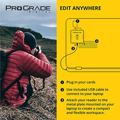 CFast and SD UHS-II Dual-Slot Memory Card Reader by ProGrade Digital | USB 3.2 Gen 2 for Professional Filmmakers, Photographers & Content Creators