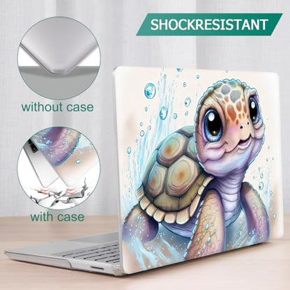 Mektron Surface Laptop Go 12.4 inch Case Compatible with Go 3/2/1 Microsoft Surface Laptop 12.4" Cover 2023-2020 Releases Model 1943/2013 Plastic Hard Shell Case with Screen Protector, Cute Turtle - color: Cute Turtle