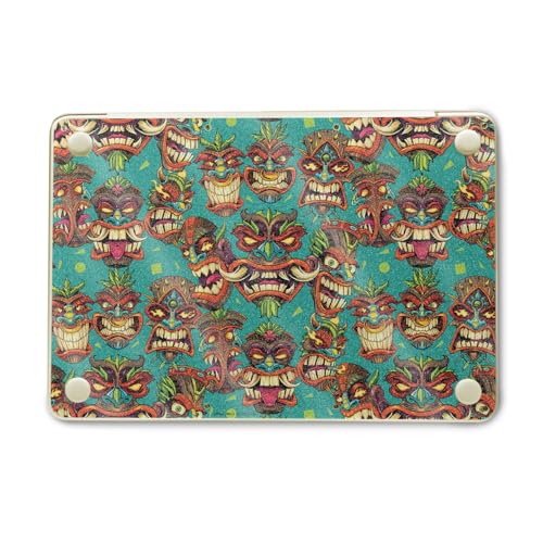 Glossy Glitter Laptop Skin Compatible with Apple MacBook Neo - Crazy Tikis - Premium 3M Vinyl Protective Wrap Decal Cover - Easy to Apply | Crafted in the USA by MightySkins - color: Crazy Tikis, size: MacBook Neo Full Cover Skin, style: Glossy Glitter Fi