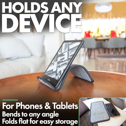 Airplane Phone Holder - Foldable Phone Stand for Plane Travel | Tweed Design,Tabletop Mount Desk, Plane Tray Seat back, Treadmill, Fits iPhone Cell Phone, 9 x 4.3 in - color: Tweed, size: Large