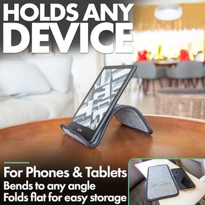 Airplane Phone Holder - Foldable Phone Stand for Plane Travel | Tweed Design,Tabletop Mount Desk, Plane Tray Seat back, Treadmill, Fits iPhone Cell Phone, 9 x 4.3 in - color: Tweed, size: Large
