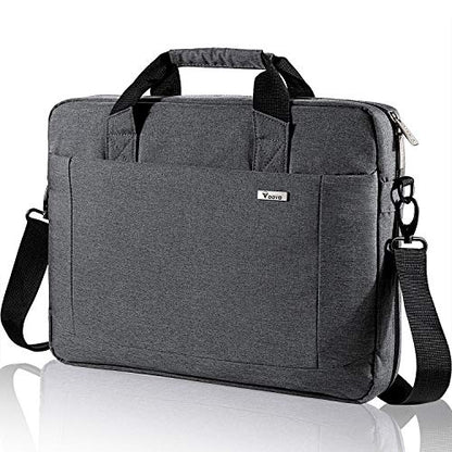 Voova 15.6-15 Inch Laptop Bag, Computer Bag, MacBook Bag, Gray | Expandable splash-proof laptop messenger bag with removable strap; fits notebooks, MacBook, HP, Dell, Lenovo and Asus - color: Gray, size: 14-15.6 Inch