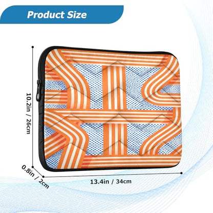 Popart Lines Blue Padded Laptop Sleeve Case 13 Inch Soft Quilted Laptop Bag Waterproof Computer Sleeves - color: PopArt Lines Blue, size: Medium