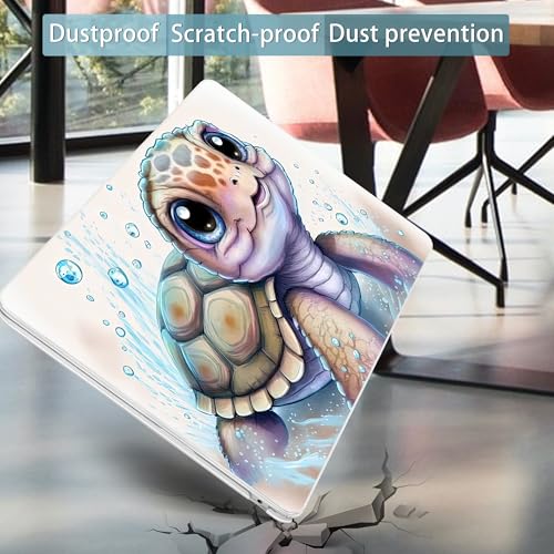 Mektron for 2026/2025/2024/2023 MacBook Air 15 INCH M5 A3448 /M4 A3241 /M3 A3114 /M2 A2941 Case, Printed Plastic Hard Shell Cover with 15.3" Liquid Retina Display Touch ID, Cute Turtle - color: Cute Turtle