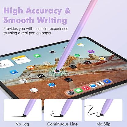 5Pcs Stylus Pens, 2 in 1 Stylists Stylus Pen for Touchscreen | Stylus for iPhone, iPad, Android Samsung Tablets Universal Touchscreen, High Sensitivity, Capacitive,with 10 Rubber Tips