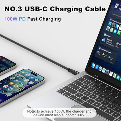 USB C to Ethernet Cable 6FT, 2-in-1 USB C to RJ45 Adapter (1Gbsp Ethernet) & USB C Cable (10G/4K/100W), Thunderbolt 4/5 Compatible, Ideal for MacBook, iPad Pro, XPS, Surface Pro, Essential for Travel - size: 6 FT