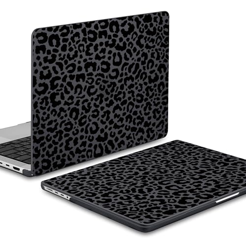 TWOLSKOO Compatible with MacBook Pro 14 inch Case M5 2026 2025-2021 Release M4 M3 M2 M1 Pro/Max Chip, Plastic Hard Shell & Keyboard Cover & USB C to USB Adapter & Screen Film, Black Leopard - color: Black Leopard