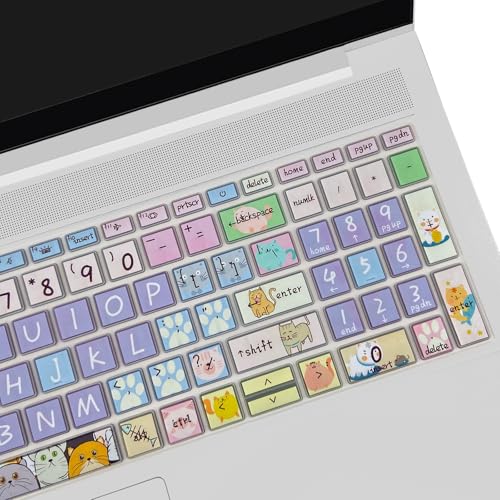 Silicone Keyboard Cover for 15.6" HP ProBook 450/455/650 G8 G9 G10, HP Zbook Power G8 G9,Cute Cat - color: Cute Cat