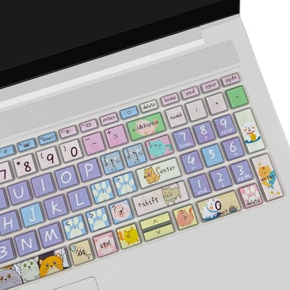 Silicone Keyboard Cover for 15.6" HP ProBook 450/455/650 G8 G9 G10, HP Zbook Power G8 G9,Cute Cat - color: Cute Cat