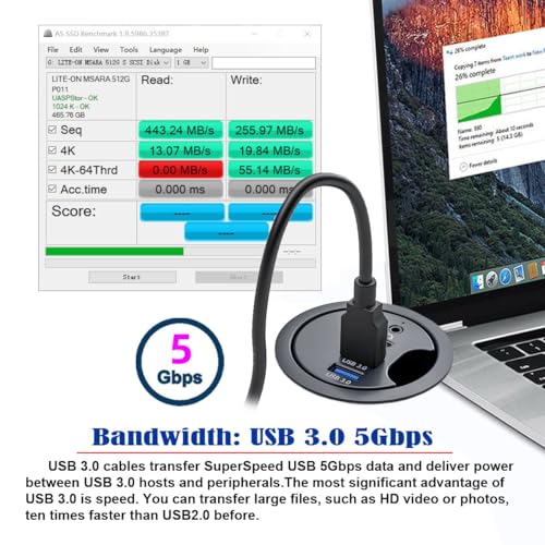 USB 3.0 Hub Sound Card USB-C 2 Port USB 60mm Desk Grommet Splitter Dock Station Headphone Mic Audio Interface for Desktop PC Desk - style: USB-C+2USB+Mic Audio