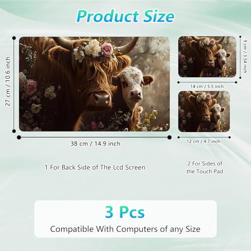 Laptop Skin Sticker Decal 12"-15.6" Universal Laptop/Notebook/Netbook Vinyl - Waterproof Scratch Resistant,Fits HP Dell Lenovo MacBook,2 Free Wrist Pads,Easy Apply & Remove,Highland Cow Autumn - color: Highland Cow Autumn