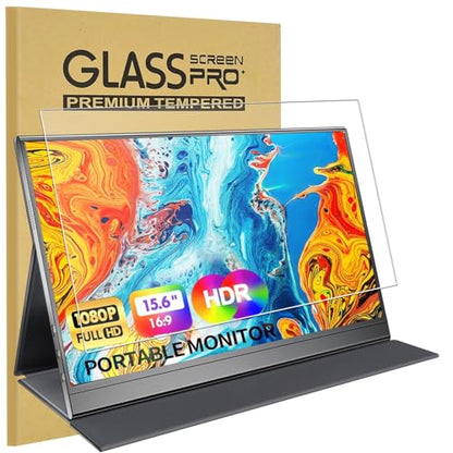 15.6" Portable Monitor Tempered Glass Screen Protector for ASUS/MNN/KYY/ARZOPA/ForHelp/InnoView/Lepow/Newsoul/QQH etc Other All 15.6 inch Portable Monitor with 16:9 Aspect Ratio,HD, Anti-Scratch Bubble Free